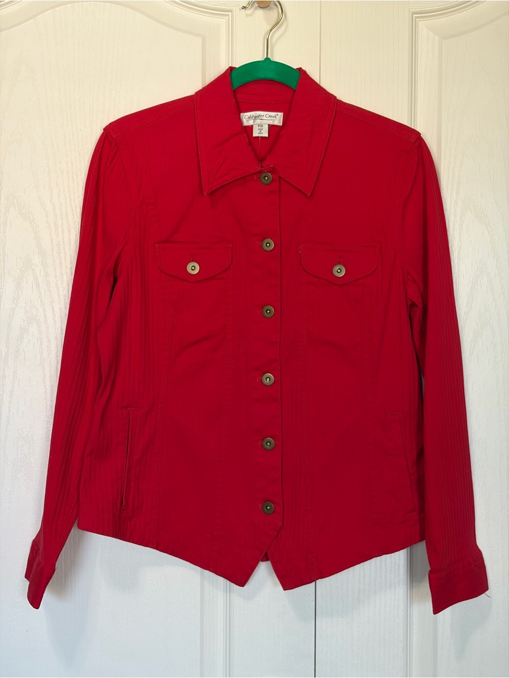 NWT Vintage Coldwater Creek Red Textured Shacket Western Vibe